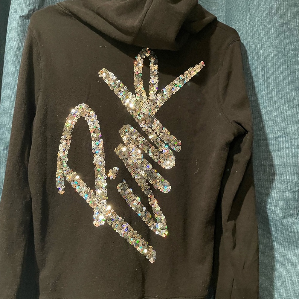 PINK Victoria's Secret Black Sequin Hoodie